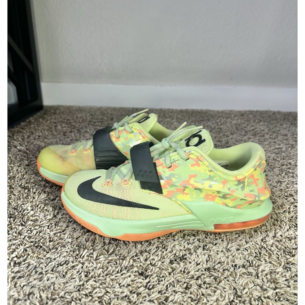 Nike KD 7 'Easter' Liquid Lime Black Green Sunset Glow Youth Size 7Y 669942-304